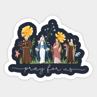 Catholic Saints Floral Women Religious Men Women Kids Sticker